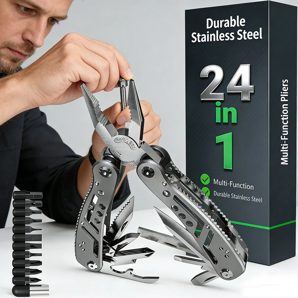Multi-Tool Pocket Knife Pliers Folding Mini Portable Outdoor Tactical Survival Rescue Repair Tool for Camping Hiking Emergency