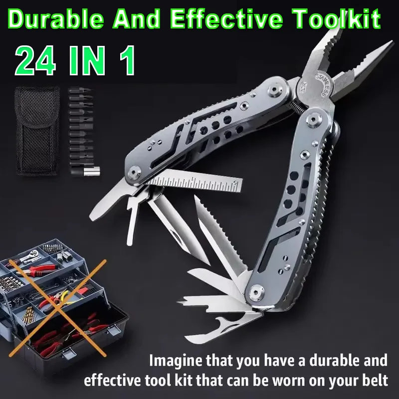 Multi-Tool Pocket Knife Pliers Folding Mini Portable Outdoor Tactical Survival Rescue Repair Tool for Camping Hiking Emergency