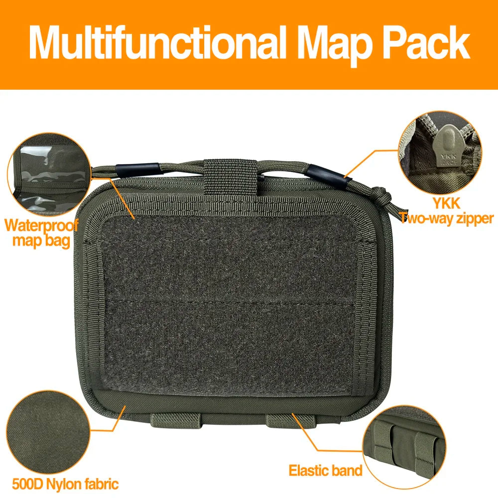 EMERSONGEARSA dmin Multi-Purpose Map Bag 500D Nylon Tactical Molle EDC Pouches Equipment Storage Bag