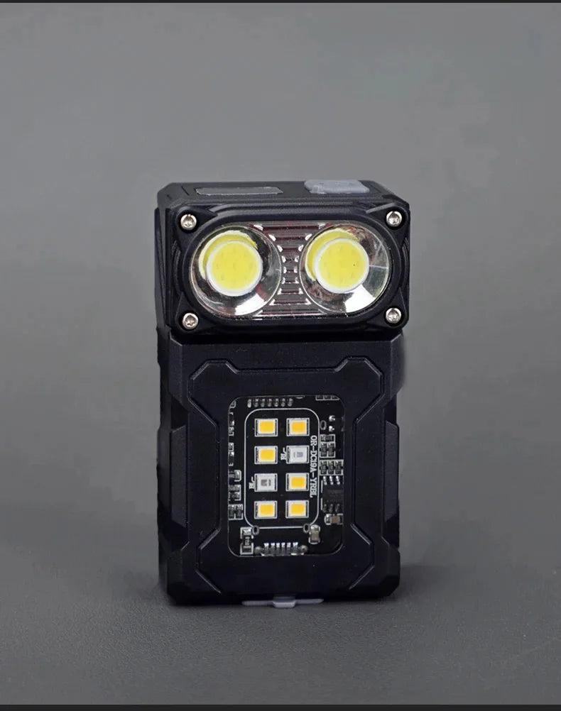 Multifunctional Ajustable Angle LED Flashlight Outdoors Tactical Portable Work Light Magnet USB Molle Backpack Camping Light
