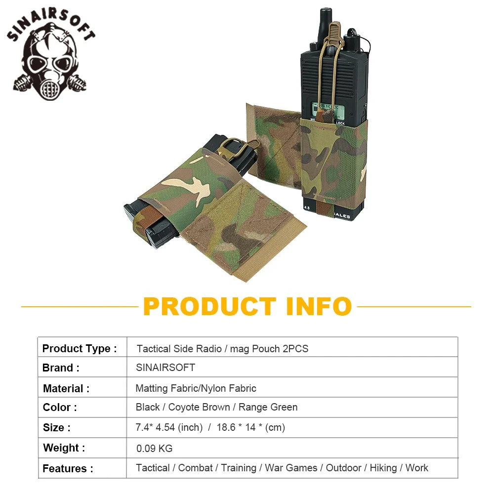 Tactical Vest Wingman V2 Ferro Style Elastic Radios Holder Bag Magazine Pouch FCPC V5 Airsoft Hunting Equipment Radio Side Pack