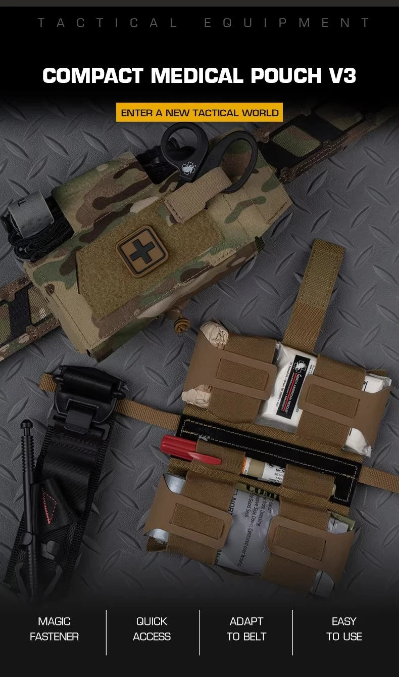 Tactical  MD2 Compact Medical Pouch V3 IFAK First Aid Trauma Kit Outdoors Hunting Camping Patrol Survival Equipment