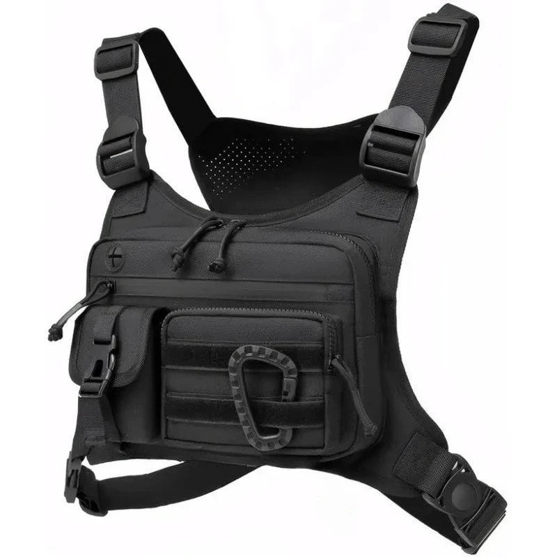 Outdoor Tactical Vest Multi-Functional Waterproof Wear-resistant Backpack Men's Tactical Chest Bag for Hunting Fishing Camping