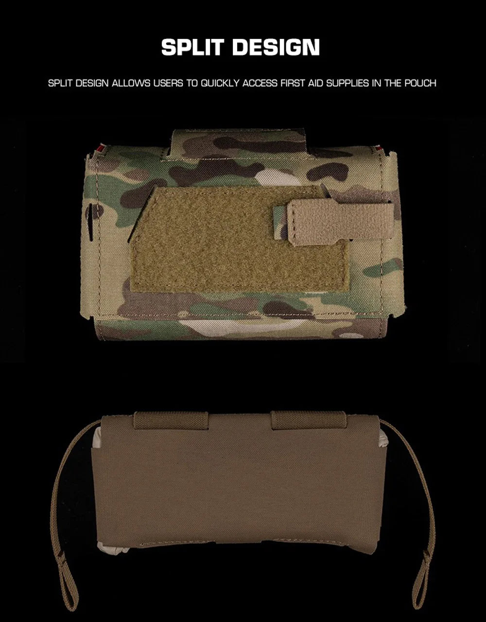 Camo Style MD2 Compact Trauma Kit Tactical IFAK Medical First Aid Pouch Outdoors Hunting Camping Patrol Survival Equipment