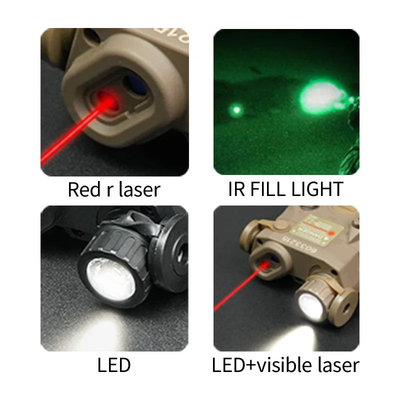 US Warehouse Tactical PEQ15 Green Red laser Airsoft PEQ-15 IR Laser OR  IR Fill Light version Aiming Pointer IR Laser Flashlight