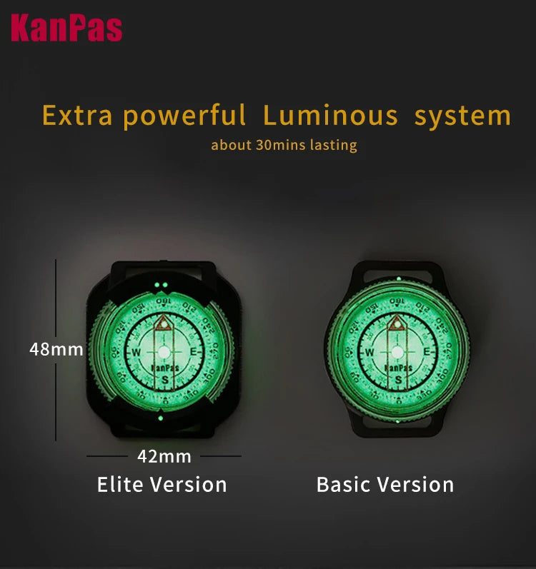 WristBand sighting compass, water proof, Light weight outdoors trekking ,hunting, hiking / with extra powerful luminous compass