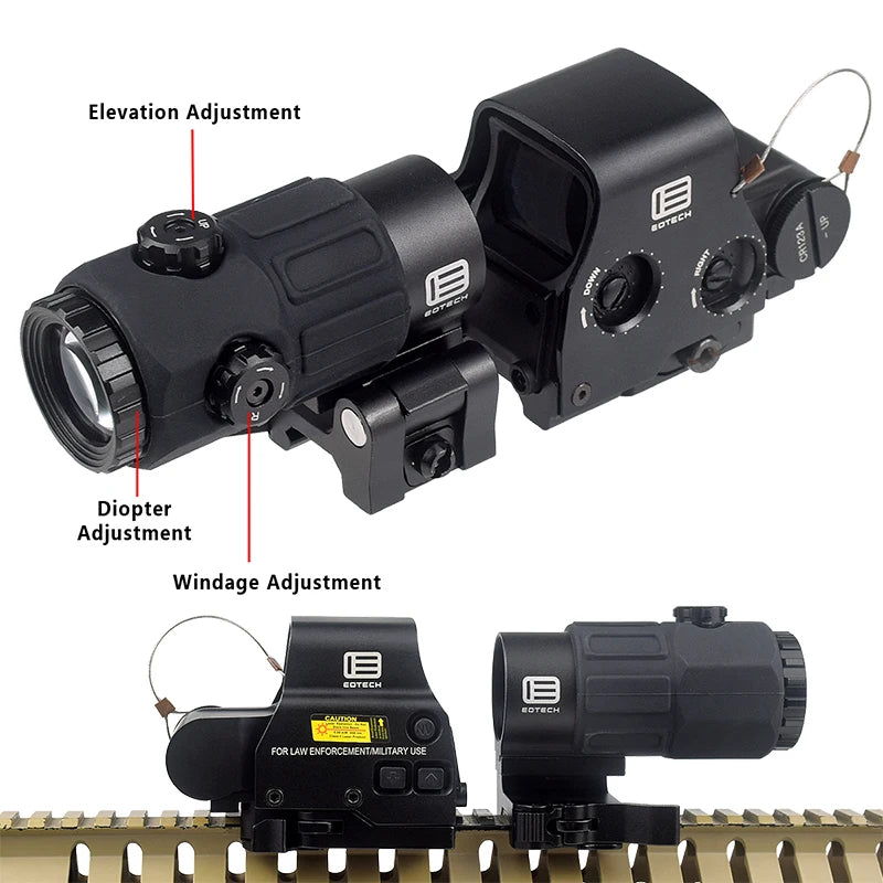 Eotech Holographic Sight Collimator G43/G33/G45 558 551 552 Red Dot Sight Optics Riser Mount 3X 5X Magnifier Airsoft 20mm Rail