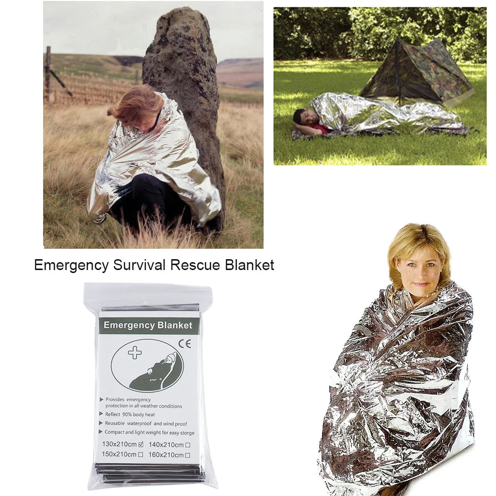5-30pcs Outdoor Emergency Survival Blanket First Aid Rescue Kit Waterproof Waterproof Foil Thermal Camping  Blanket Hot
