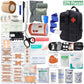 379pcs Home Office First Aid Kit Portable Emergency Bag, Red Survival Carry-On for Outdoor Activities, Camping, Hunting, Hiking