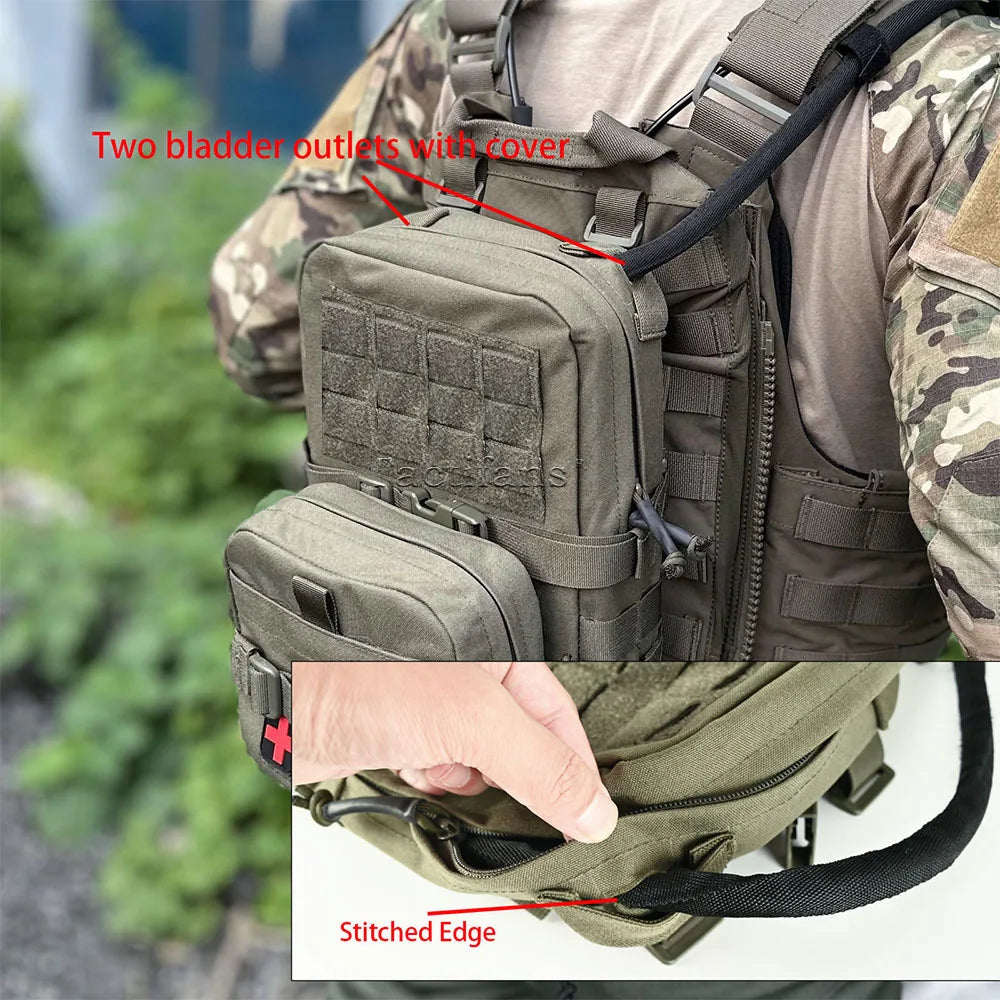 Mini Hydration Bag 2 In 1 Mini Hydration Pack Rip Away IFAK Medical Pouch Med Patch MOLLE Pouch Hunting Bag