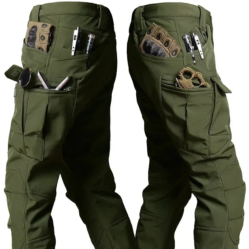 （Not A Set） RU Camo Waterproof and Warm Men's Winter Soft Shell Special Tactical Hooded Jacket Multi Pocket Tactical Pants