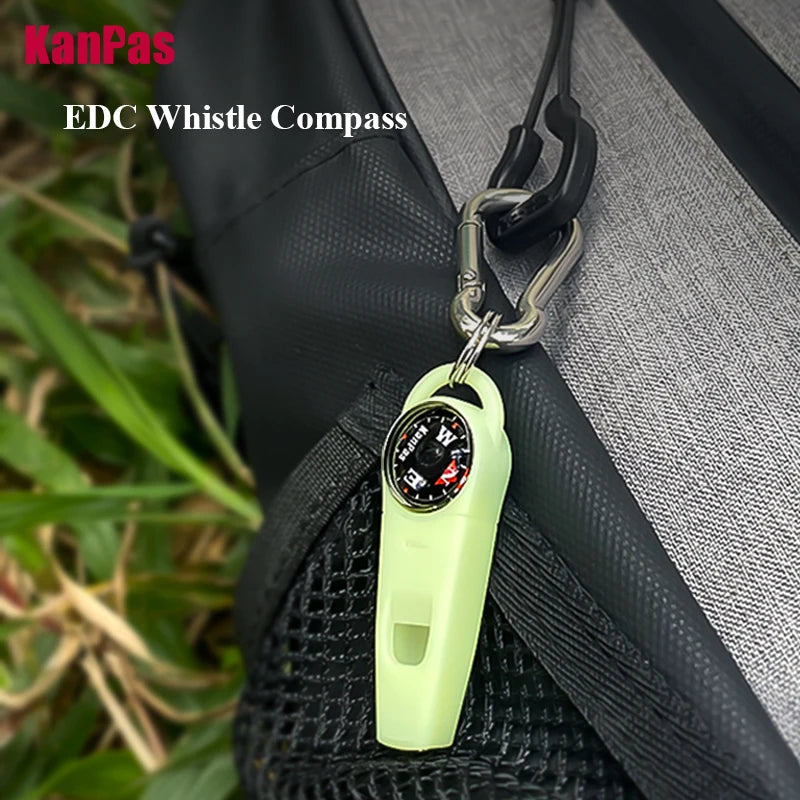 Kanpas Mini Whistle compass with Stainless Steel Buckle/Diving compass with survival whistle/ Powerful luminous