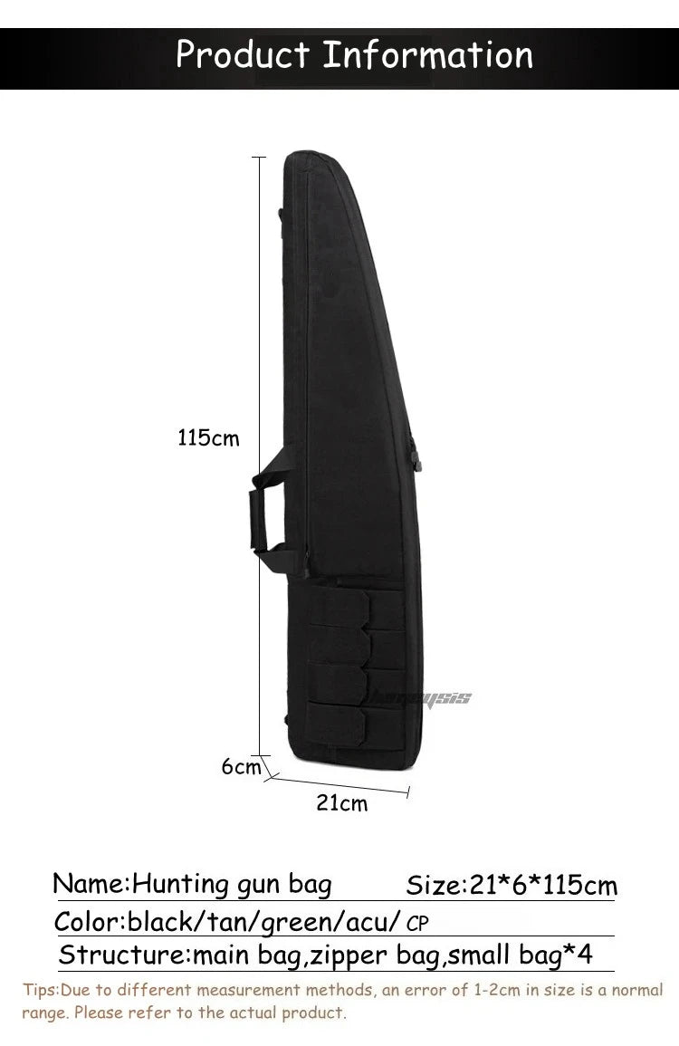 70 95 115cm Gun Bag Case Tactical Rifle Bag Backpack Sniper Carbine Airsoft Shooting Carry Shoulder Bags for Hunting Tools