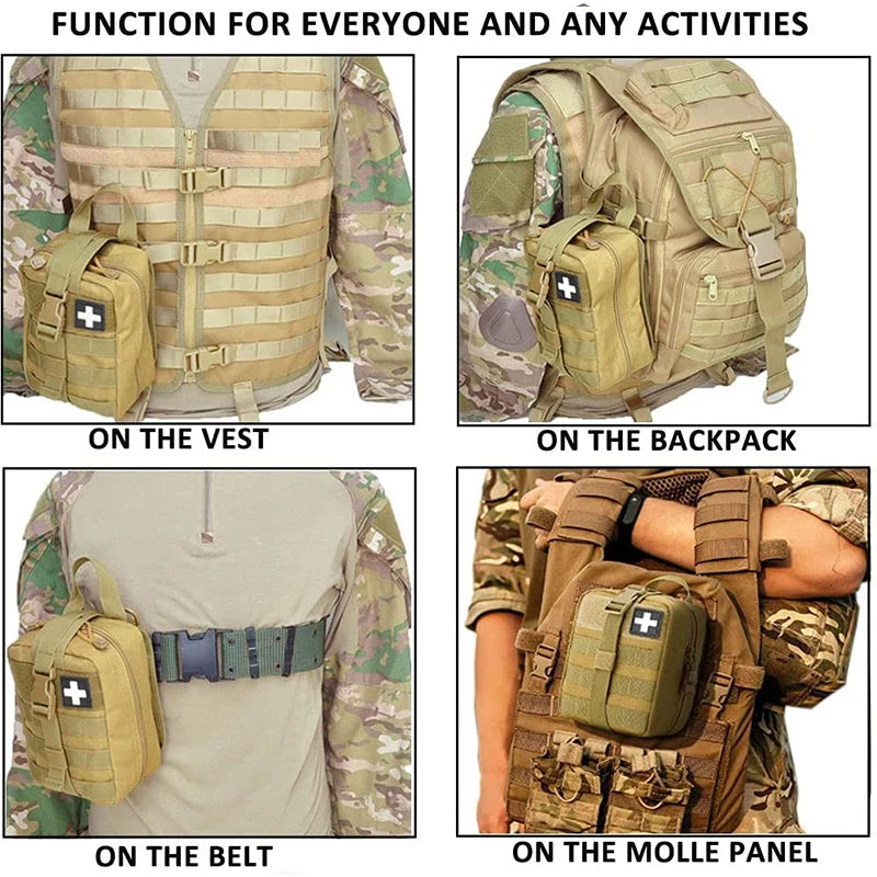 Hot!Tactical Hunting EDC Molle Pouch Outdoor Survival Emergency Medical Kit IFAK Waist Pack Bag First aid kit Hiking Accessories