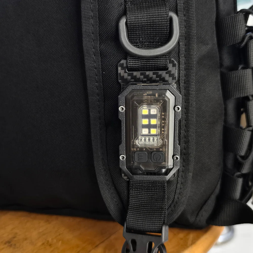Outdoor EDC Portable Mini Light Camping Hiking Safety Flashing Light Strobe Light For Molle System  25mm Backpack Strap