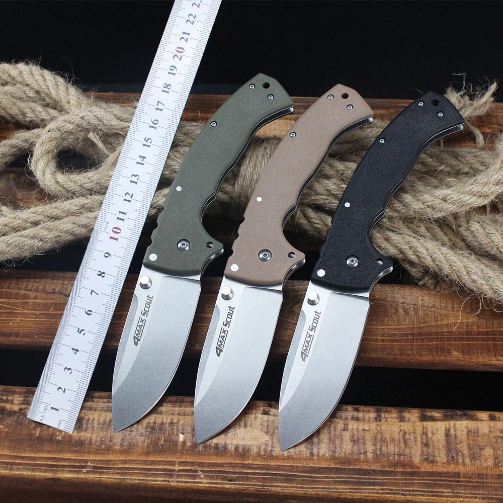 Cold 62RQ EDC Pocket Folding Knife AUS-10A Steel Outdoor Camping Hunting Bushcraft Survival Tools 10'' Large knives for men gift