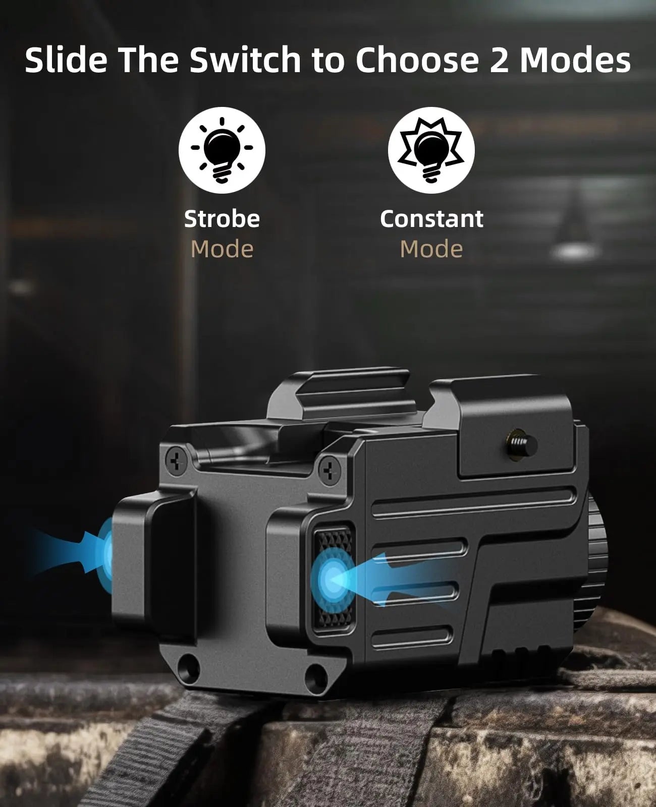 EZshoot Tactical Flashlight 800 Lumens LED Light Compatible with Pistol Picatinny and GL Rails USB Rechargeable Strobe Mode