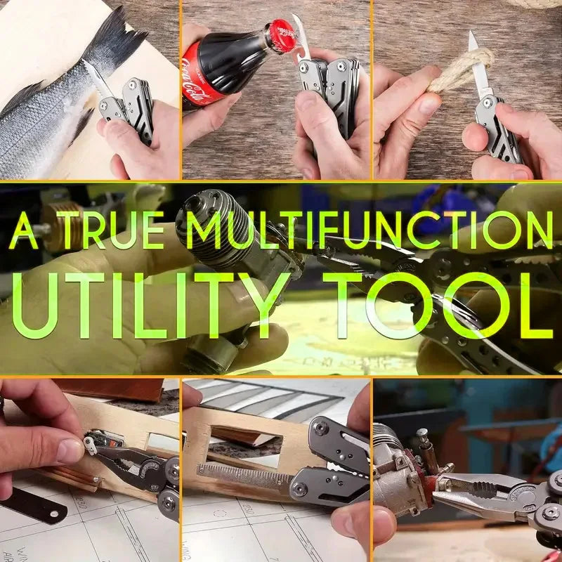Multi-Tool Pocket Knife Pliers Folding Mini Portable Outdoor Tactical Survival Rescue Repair Tool for Camping Hiking Emergency