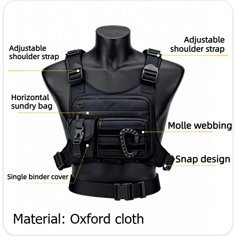 Outdoor Tactical Vest Multi-Functional Waterproof Wear-resistant Backpack Men's Tactical Chest Bag for Hunting Fishing Camping