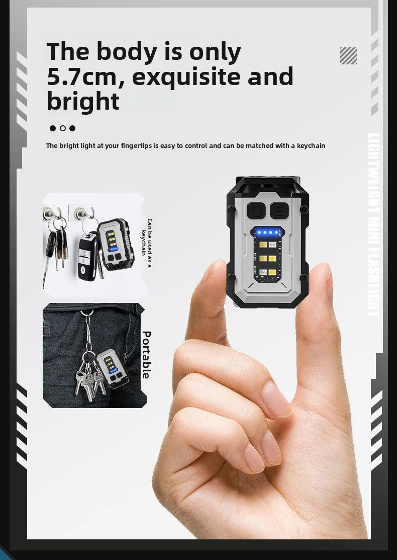 Outdoor EDC Portable Mini Light Camping Hiking Safety Flashing Light Strobe Light For Molle System  25mm Backpack Strap