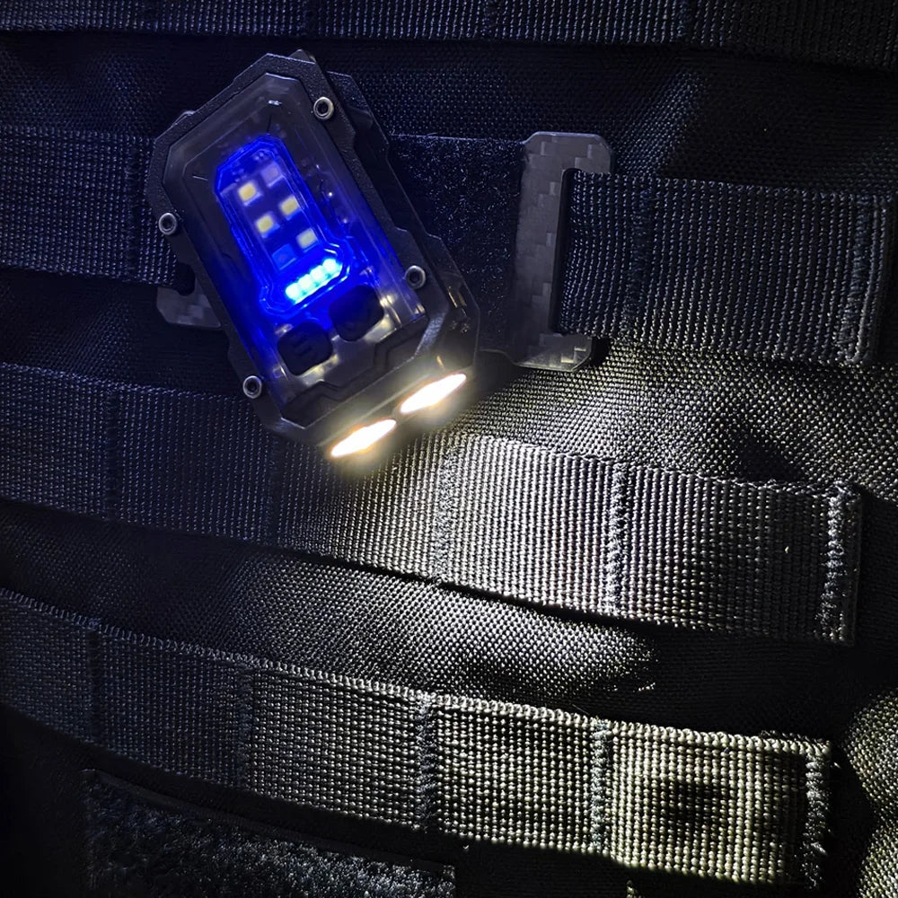 Outdoor EDC Portable Mini Light Camping Hiking Safety Flashing Light Strobe Light For Molle System  25mm Backpack Strap
