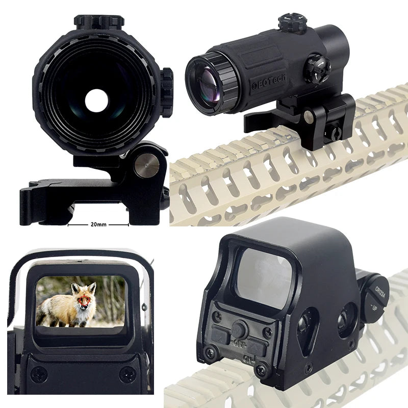 Eotech Holographic Sight Collimator G43/G33/G45 558 551 552 Red Dot Sight Optics Riser Mount 3X 5X Magnifier Airsoft 20mm Rail