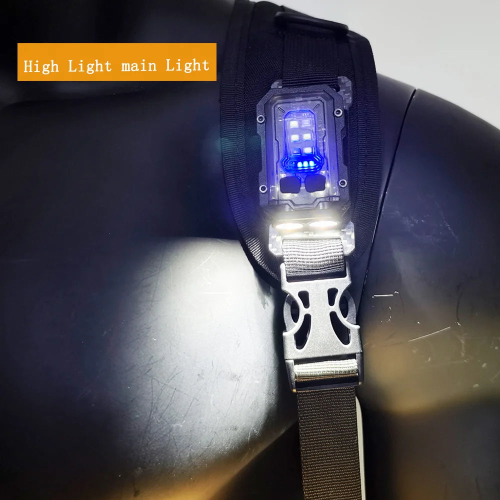 Outdoor EDC Portable Mini Light Camping Hiking Safety Flashing Light Strobe Light For Molle System  25mm Backpack Strap