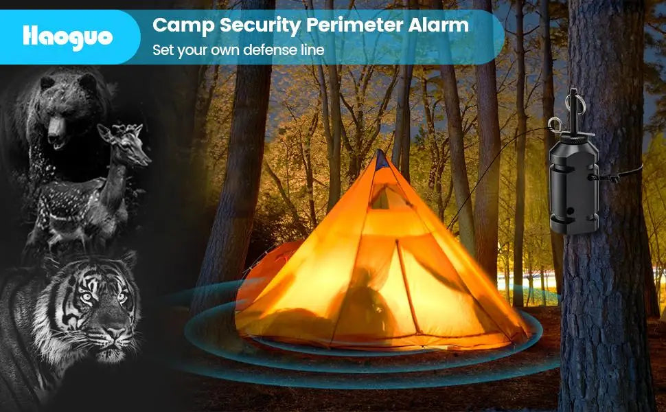 Camp Security Perimeter Trip Wire Alarm, Camping Safety Alarm, Anti-Intruder Early Warning System, Made of 6061 Aluminum