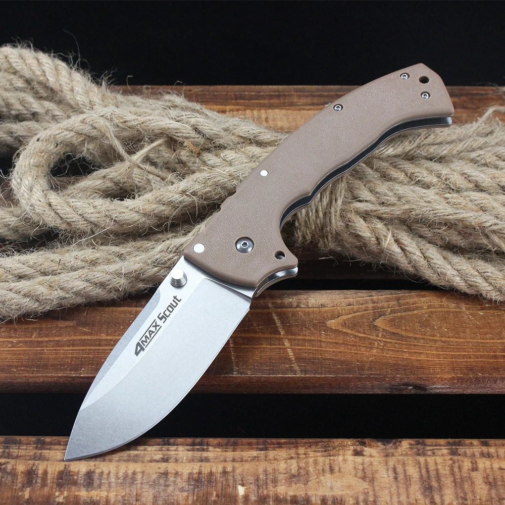 Cold 62RQ EDC Pocket Folding Knife AUS-10A Steel Outdoor Camping Hunting Bushcraft Survival Tools 10'' Large knives for men gift