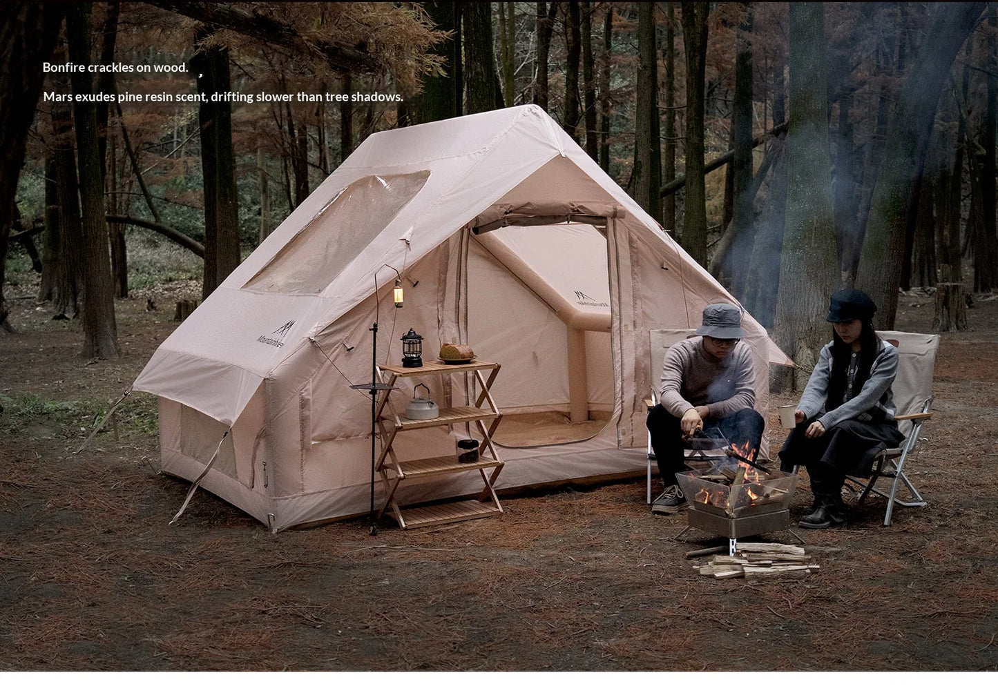 MOUNTAINHIKER Extra Large 3-6 Person Inflatable Family Camping Tent with High-Quality Windproof and Spacious Interior