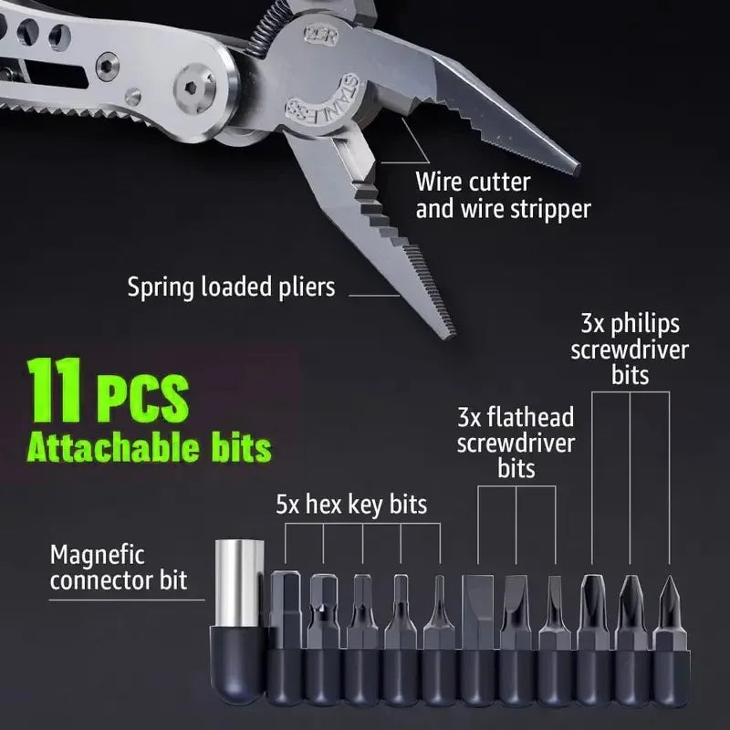 Multi-Tool Pocket Knife Pliers Folding Mini Portable Outdoor Tactical Survival Rescue Repair Tool for Camping Hiking Emergency